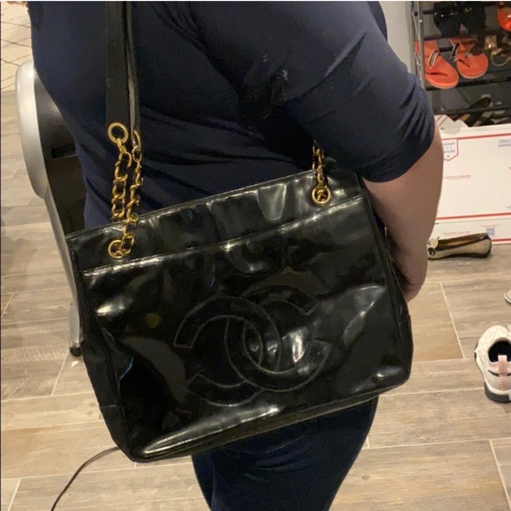Chanel patent leather large bag